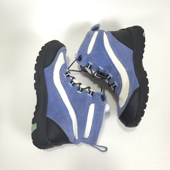 Lands’ End Frostline Hiker Boots Women’s Blue White Size 6.5 Leather Suede Shoes - Picture 2 of 12